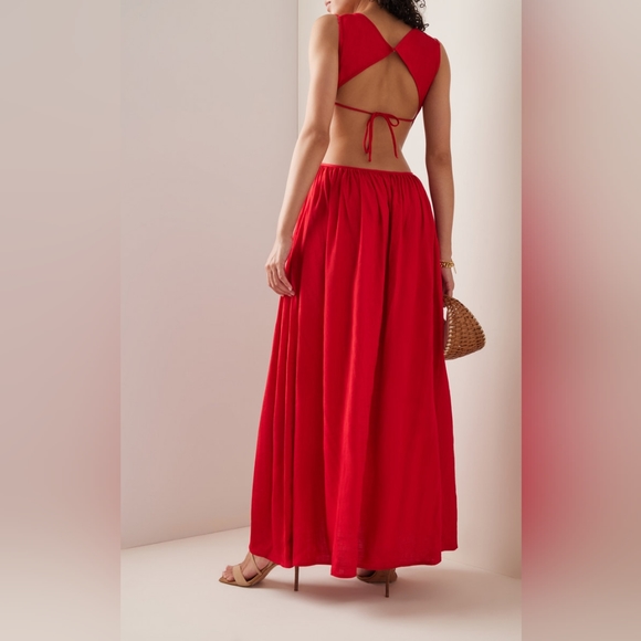 15. NWT CULT GAIA DUA LINEN-BLEND MAXI DRESS - Picture 4 of 10